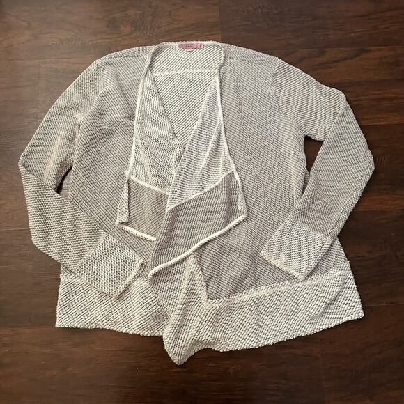 Calypso St. Barth gray & white knit open front cardigan size S - Picture 5 of 11